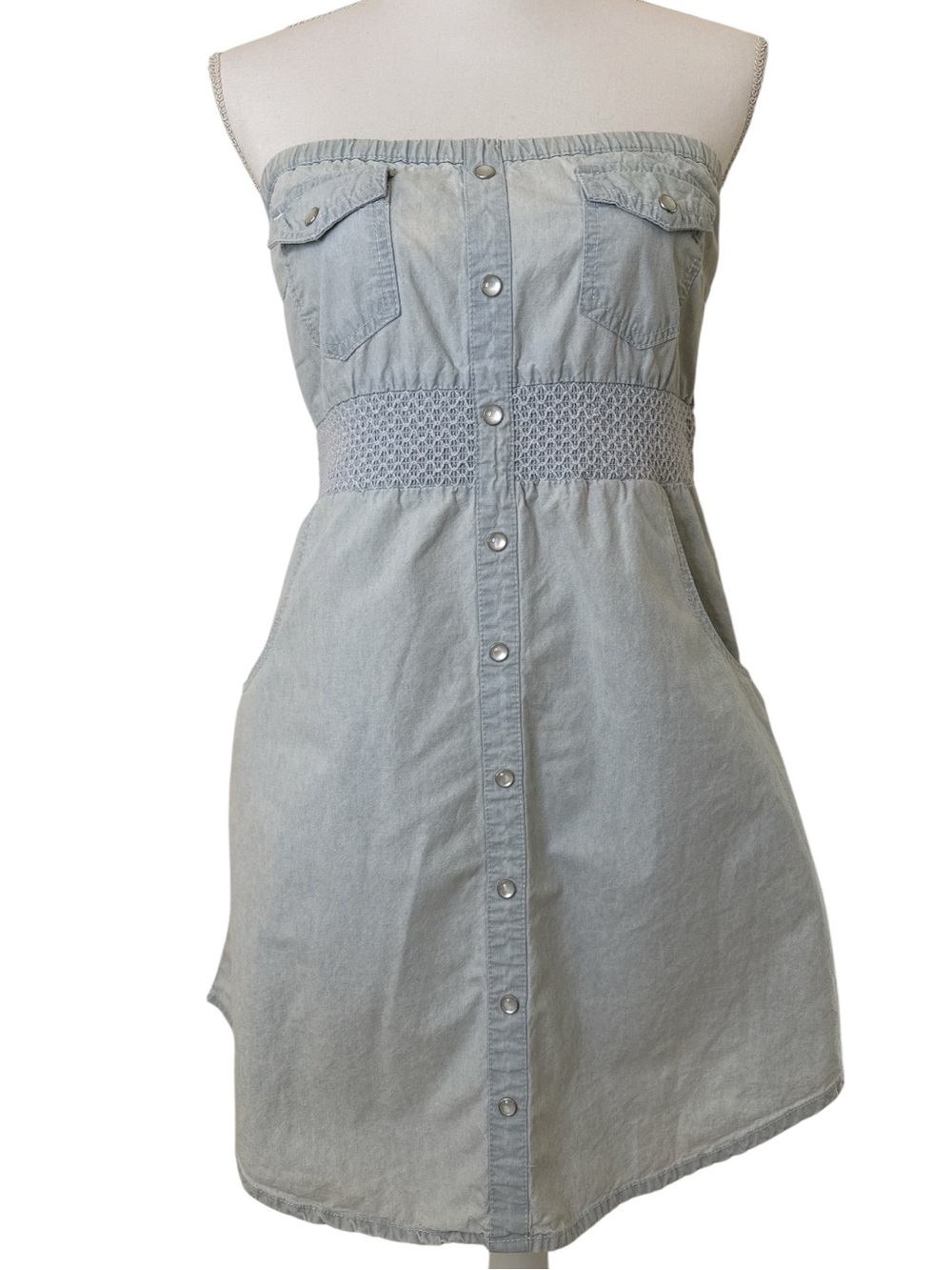 American Rag Strapless Light Blue Denim Dress Size Small